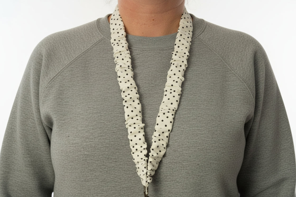 White with Black Polka Dots