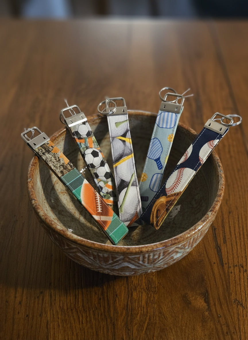 Sports Themed Keychain Wristlets