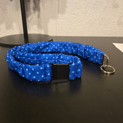 Royal blue with polka dots