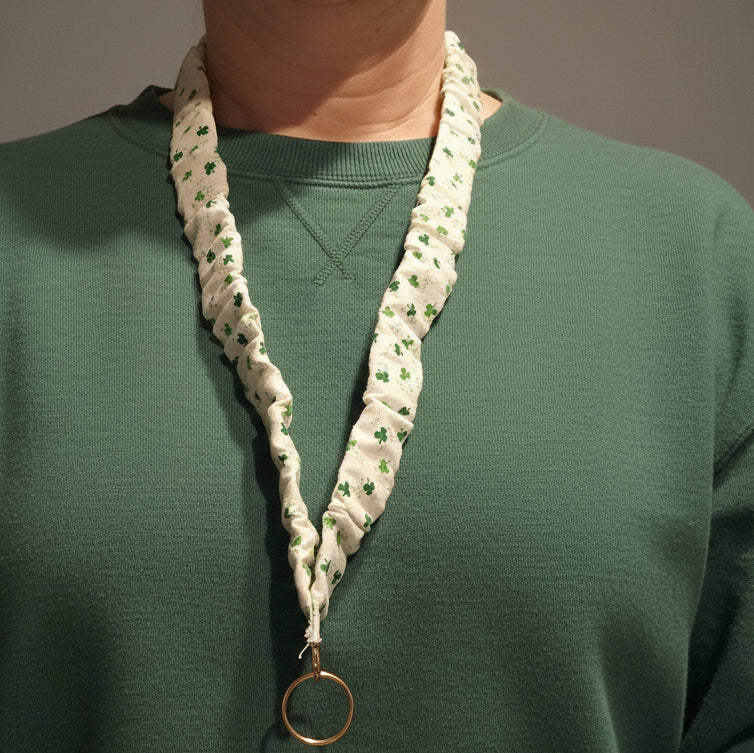 White Clover Scrunchie Lanyard