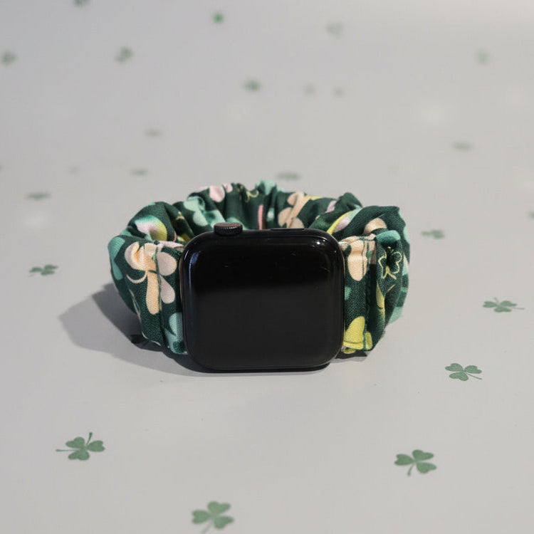 Green Clover Scrunchie Watchband