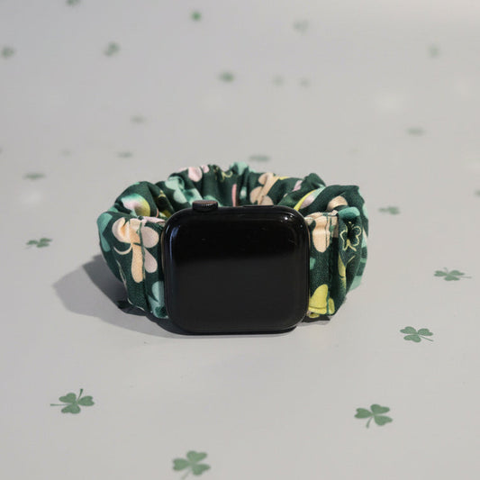 Green Clover Scrunchie Watchband