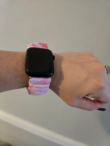 pink heart scrunchie watchband