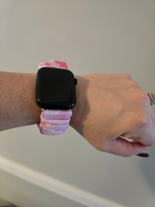 pink heart scrunchie watchband