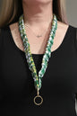 Green Plaid Scrunchie Lanyard