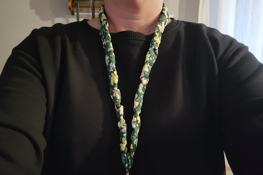 Green Clover Scrunchie Lanyard