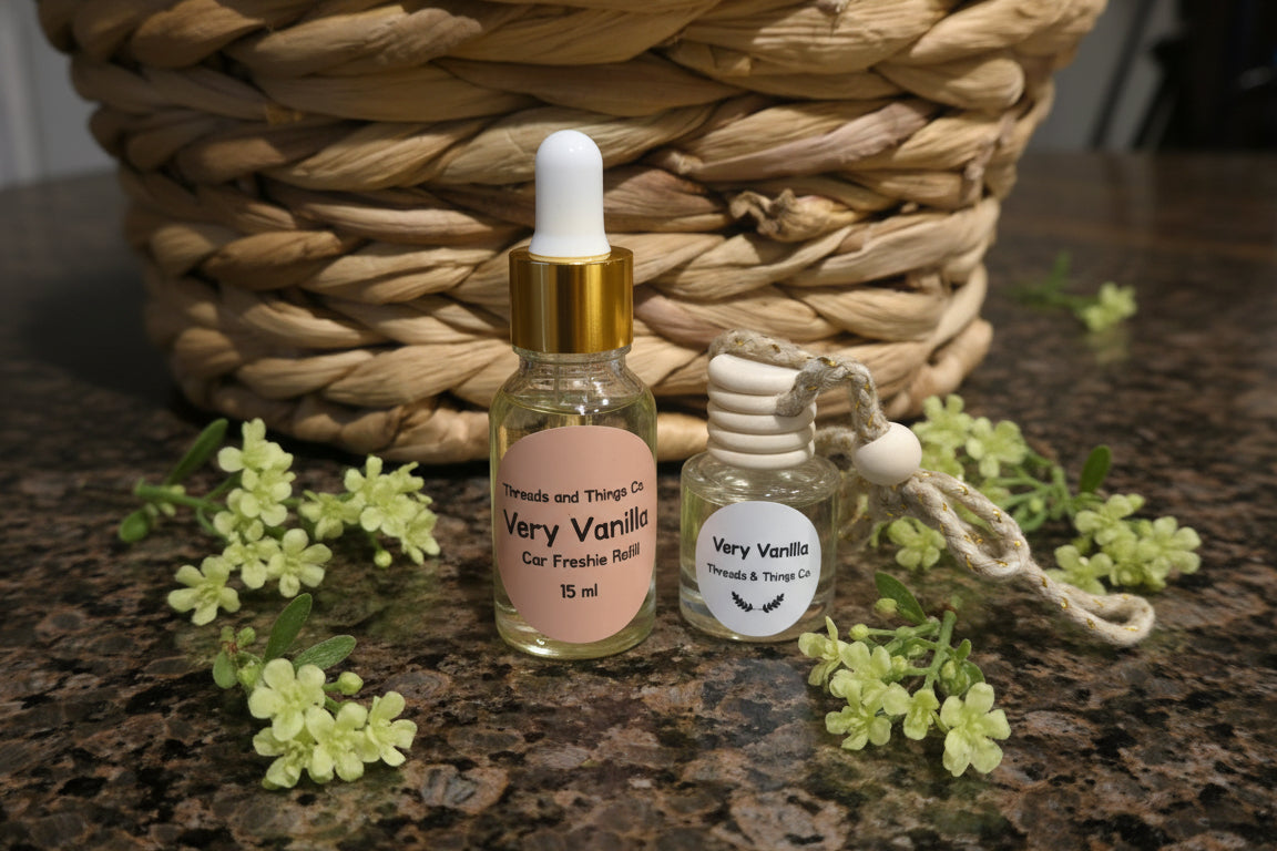 Very Vanilla car freshie/diffuser refill 0.5 oz (15ml) bottle