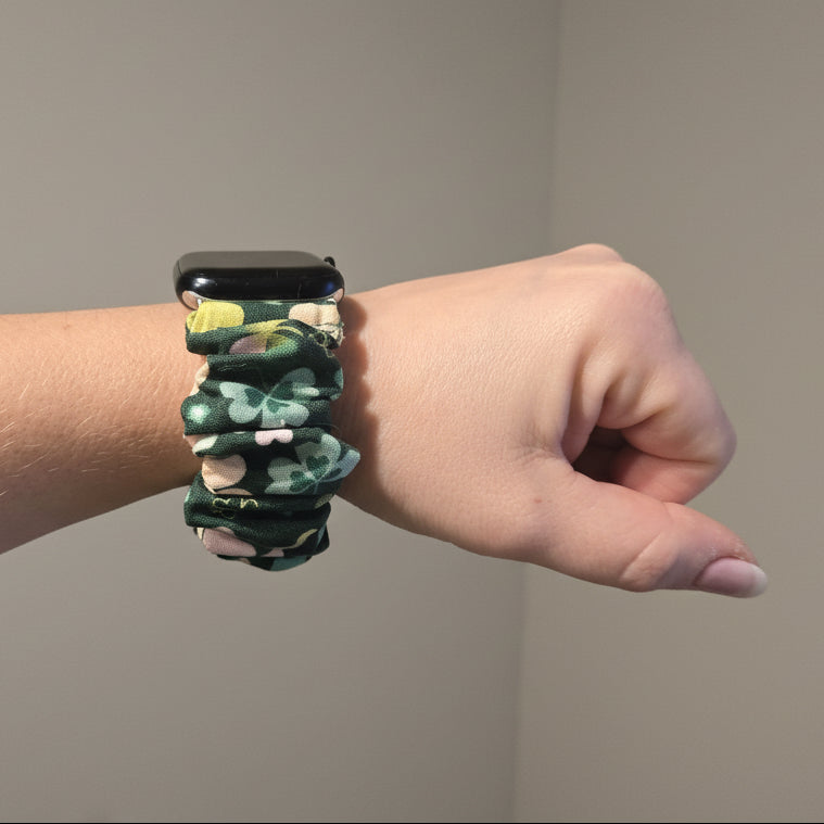 Green Clover Scrunchie Watchband