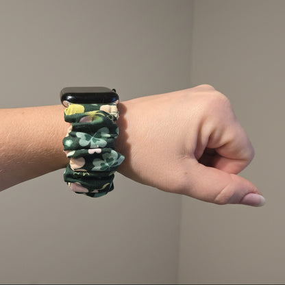 Green Clover Scrunchie Watchband