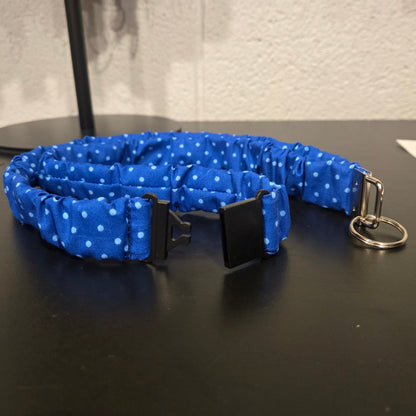 Royal blue with polka dots